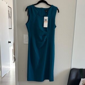 Nina Leonard Teal Midi Dress